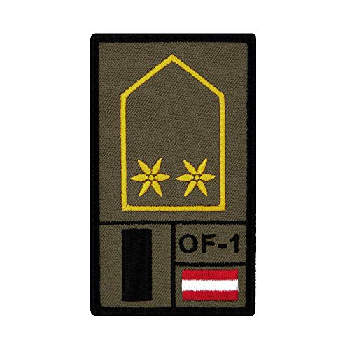 Café Viereck ® Österreich Oberleutnant - Bundesheer Rank Patch mit Dienstgrad Gestickt mit Klett – 9,8 cm x 5,6 cm von Café Viereck