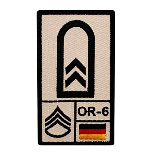 Café Viereck ® Oberfeldwebel Bundeswehr Rank Patch mit Dienstgrad - Gestickt mit Klett – 9,8 cm x 5,6 cm von Café Viereck