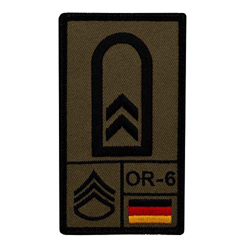 Café Viereck ® Oberfeldwebel Bundeswehr Rank Patch mit Dienstgrad - Gestickt mit Klett – 9,8 cm x 5,6 cm von Café Viereck