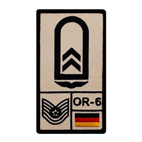 Café Viereck ® Oberfeldwebel Luftwaffe Bundeswehr Rank Patch mit Dienstgrad - Gestickt mit Klett – 9,8 cm x 5,6 cm von Café Viereck