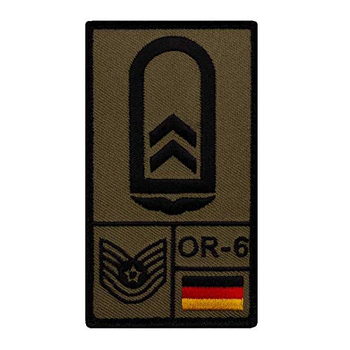 Café Viereck ® Oberfeldwebel Luftwaffe Bundeswehr Rank Patch mit Dienstgrad - Gestickt mit Klett – 9,8 cm x 5,6 cm von Café Viereck