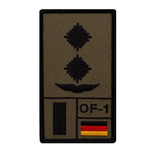 Café Viereck ® Oberleutnant Luftwaffe Bundeswehr Rank Patch mit Dienstgrad - mit Klett – 9,8 cm x 5,6 cm von Café Viereck