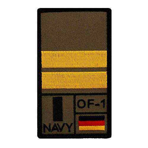 Café Viereck ® Oberleutnant zur See Bundeswehr Rank Patch mit Dienstgrad - Gestickt mit Klett – 9,8 cm x 5,6 cm von Café Viereck