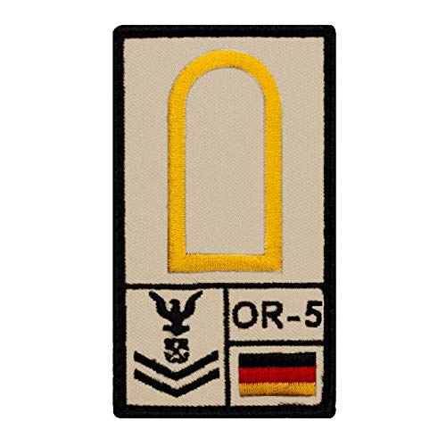 Café Viereck ® Obermaat Marine Bundeswehr Rank Patch mit Dienstgrad - Gestickt mit Klett – 9,8 cm x 5,6 cm von Café Viereck