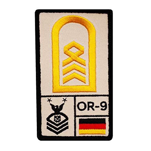 Café Viereck ® Oberstabsbootsmann Marine Bundeswehr Rank Patch mit Dienstgrad - Gestickt mit Klett – 9,8 cm x 5,6 cm von Café Viereck