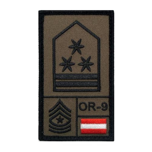 Café Viereck ® Offiziersstellvertreter Österreich – Bundesheer Rank Patch mit Dienstgrad – Gestickt mit Klett – OR-9 Klett Militär Patch – 9,8 cm x 5,6 cm von Café Viereck