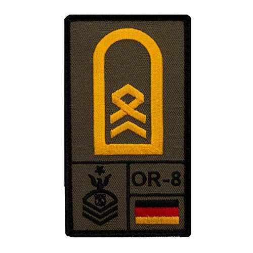 Café Viereck ® Stabsbootsmann Marine Bundeswehr Rank Patch mit Dienstgrad - Gestickt mit Klett – 9,8 cm x 5,6 cm von Café Viereck