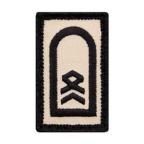 Café Viereck ® Stabsfeldwebel Bundeswehr Rank Patch mit Dienstgrad - Gestickt mit Klett – 3 x 5 cm (Sand mini) von Café Viereck