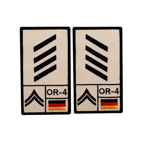 Café Viereck ® Stabsgefreiter Bundeswehr Rank Patch mit Dienstgrad - Gestickt mit Klett - 9,8 cm x 5,6 cm - 2 Stück von Café Viereck