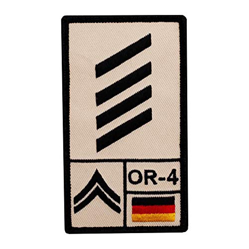 Café Viereck ® Stabsgefreiter Bundeswehr Rank Patch mit Dienstgrad - Gestickt mit Klett – 9,8 cm x 5,6 cm von Café Viereck