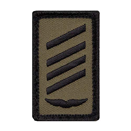 Café Viereck ® Stabsgefreiter Luftwaffe Bundeswehr Rank Patch mit Dienstgrad - Gestickt mit Klett – 3 x 5 cm Mini oliv von Café Viereck