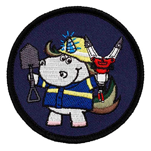 Café Viereck ® THW Technisches Hilfswerk Einhorn - Fun Patch Gestickt mit Klett - 8 cm von Café Viereck