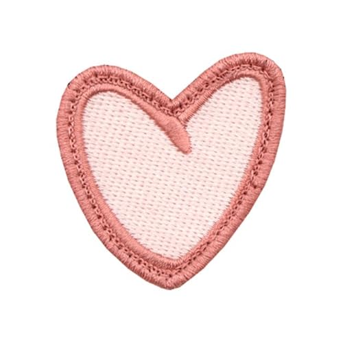 Café Viereck ® süßes rosanes Herz Heart Patch für Kinder - gestickt mit Klett & Flausch - 5 cm hoch von Café Viereck