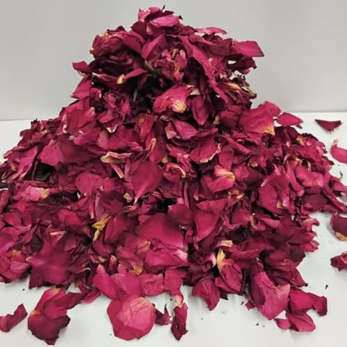 CaiTang 300g Natürliche Getrocknete Rosenblätter,Echte Blume Trockene Rote Rose Blütenblätter für Fußbad Körperbad Spa, Natürliches Hochzeitskonfetti, DIY Heimduft Handwerk Zubehör von CaiTang