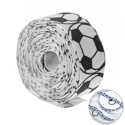 1 Rolle Sport-Geschenkband, Fußballband, Fußballbanddekoration, Bedrucktes Fußballband, Bedruckt Mit Klaren Fußballmustern, für Bastelarbeiten, Hochzeitsparty-Dekoration, Geschenkverpackungen von CaiYuanGJ