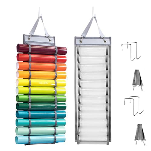 2 Stück Vinyl Rollen Organizer, Vinylrollen Aufbewahrung Organizer, Vinyl-Rollen-Aufbewahrungs-Organizer, Vinyl Handwerk Rollenhalter, für Aufbewahren Papier, Kreuzstich Stickerei, 12 Fächer/Pcs von CaiYuanGJ