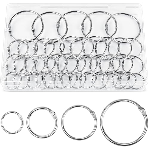 Caianwin Buchringe Set, 40Pcs Loseblatt Binderinge 20/25/35/50mm Buchbinderinge Schlüsselringe mit Metallbeschichtung für Schule, Zuhause und Büro Caianwin Buchringe Set, 40Pcs Loseblatt Binderinge 20/25/35/50mm Buchbinderinge Schlüsselringe mit Metallbeschichtung für Schule, Zuhause und Büro von Caianwin