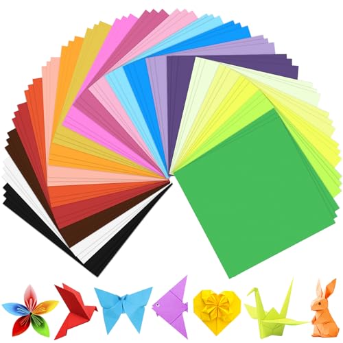 Caianwin 200 Blatt Origami Papier 10 x 10 cm Faltpapier 20 Farben Papier Quadratisch für Haus und Schule, Kunstprojekte und Partys handgemachte diy Origami von Caianwin