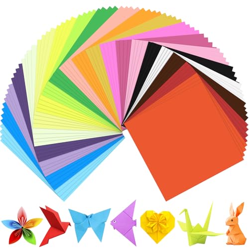 Caianwin 200 Blatt Origami Papier 20 x 20 cm Faltpapier 20 Farben Papier Quadratisch für Haus und Schule, Kunstprojekte und Partys handgemachte diy Origami von Caianwin