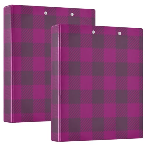 1 und 1/2 Zoll Ordner Drei-Ringe Ordner mit Klemmbrett 1/2 Stück Bürobinder 200 Blatt Lila Buffalo Plaid von Caihoyu