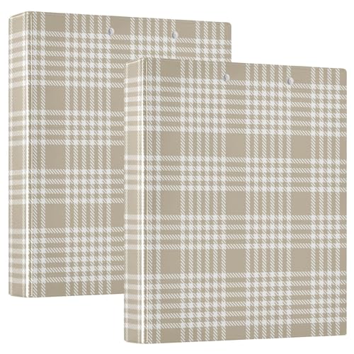 3,8 cm Drei-Ringordner mit Taschen Packung 1/2 Bürodordner Hartcover Gitter Tartan von Caihoyu