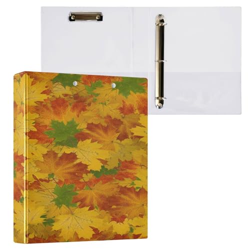 3 Ringbücher 1-1/2 Zoll Notizbuch Ordner mit Tascheneinband 1/2 Packung Ordner für Schule 200 Blatt Fallen Autumn Maple von Caihoyu