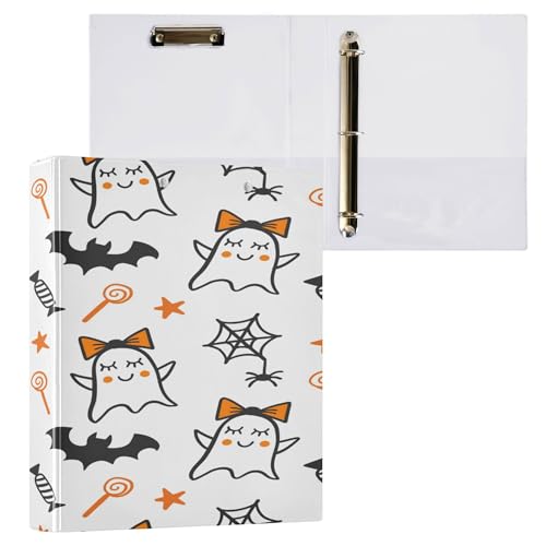 3 Ringbücher 3,8 cm mit Taschen 1/2 Stück Schulhefter Hardcover Halloween Niedlicher Teufel von Caihoyu