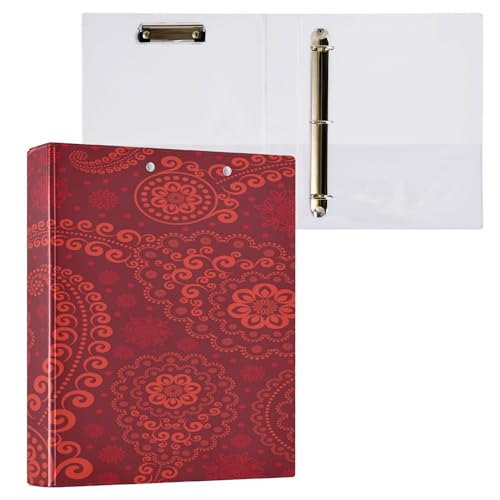 3 Ringe Binders 1-1/2 Zoll Notebook Binder mit Klemmbrett 1/2 Stück Binder für Schule 200 Blatt Merry Christmas Bohemian Rot von Caihoyu