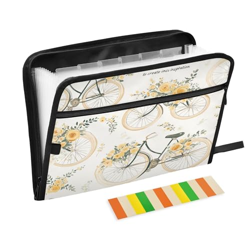 Akkordeon-Aktenordner mit 13 Taschen, A4, Briefgröße, Papier, Akkordeon, Dokumenten-Organizer mit Reißverschluss, Schule, Zuhause, Büro, Klassenzimmer, Zyklen, Frühling, Sommer, frische Blumen Akkordeon-Aktenordner mit 13 Taschen, A4, Briefgröße, Papier, Akkordeon, Dokumenten-Organizer mit Reißverschluss, Schule, Zuhause, Büro, Klassenzimmer, Zyklen, Frühling, Sommer, frische Blumen von Caihoyu