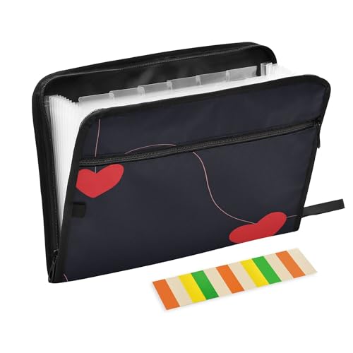 Fächermappe mit 13 Fächern, A4, Briefgröße, Papier, Akkordeon, Dokumenten-Organizer mit Reißverschluss, Klassenzimmer, Zuhause, Büro, Reisen, Valentinstag, rotes Herz Fächermappe mit 13 Fächern, A4, Briefgröße, Papier, Akkordeon, Dokumenten-Organizer mit Reißverschluss, Klassenzimmer, Zuhause, Büro, Reisen, Valentinstag, rotes Herz von Caihoyu