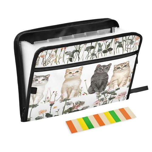 Fächermappe mit 13 Fächern, A4, Briefgröße, Papier, tragbarer Dokumenten-Organizer mit Reißverschluss, Büro, Schule, Schönheit, schottische Faltkatzen, Weiß Fächermappe mit 13 Fächern, A4, Briefgröße, Papier, tragbarer Dokumenten-Organizer mit Reißverschluss, Büro, Schule, Schönheit, schottische Faltkatzen, Weiß von Caihoyu