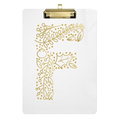 Faux Gold Floral Alpha-06 Flip Clipboard Harte Lehrerclip Größe 9x12 von Caihoyu