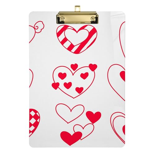 Happy Valentine's Day Mothers's Day Love red clipboard Vinyl Transparent for Football Softball Coaching Größe 9 x 12 von Caihoyu