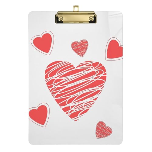 Happy Valentine's Day Red Love Mothers's Day Klemmbretter, Großpackung, wasserdicht, für legale Frauen, Basketball-Trainer, Größe 22,9 x 30,5 cm von Caihoyu