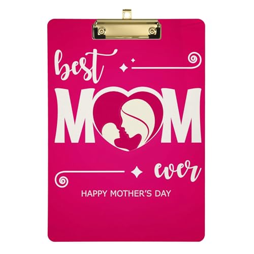 Klemmbrett mit Aufschrift "Happy Mothers Day", Taschenformat, aus Kunststoff für Lehrer, Muss für Klassenzimmer, Grundschule, Größe 22,9 x 30,5 cm von Caihoyu