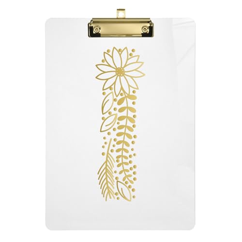 Künstliche Gold Floral alfa-09 Dokumentenmappe Ordnungsfach Buchstabengröße Standard Cliploch Tafel Lehrer Größe 9 x 12 von Caihoyu