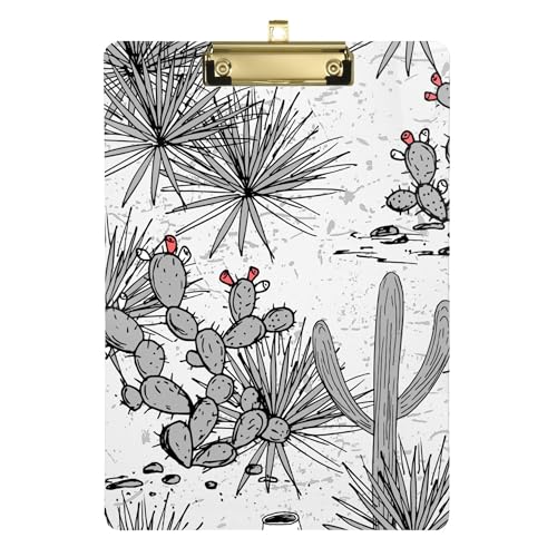 Mexikanischer Tropenkaktus (2) Skinny Clipboard Plastik für Lehrer Must Haves für Grundklasse Größe 9 x 12 von Caihoyu