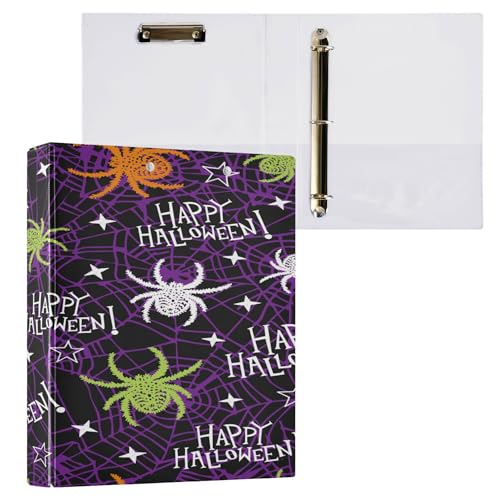 Ringbuch mit 3 Ringen, 3,5 cm, mit Klemmbrett, 1/2 Packungen, Schulbedarf, 200 Blatt, Happy Halloween von Caihoyu