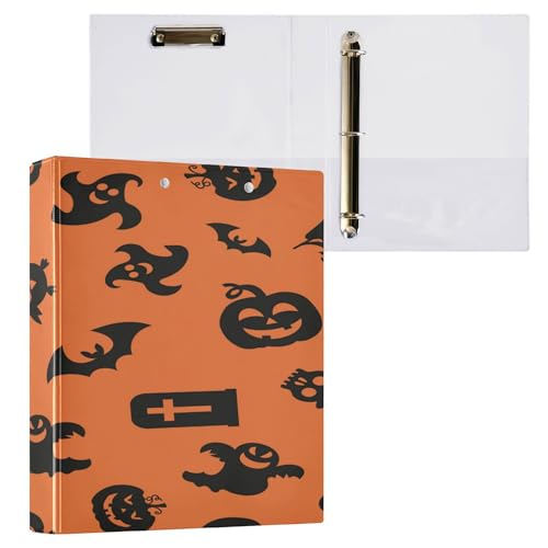 Ringbuch mit runden Ringen, 3,5 cm (1,27 x 21,6 cm), 200 Blatt, Halloween-Symbole von Caihoyu