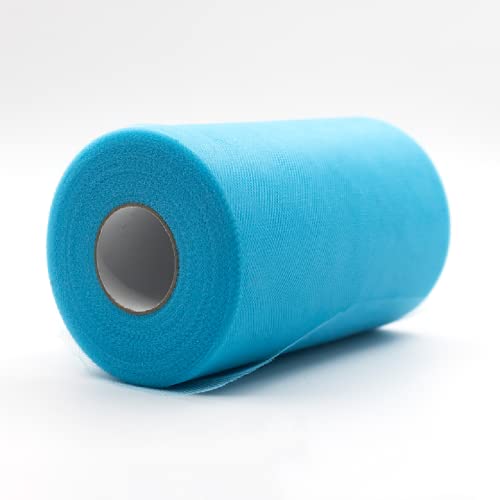 91m x 15 cm! Tüll Roll Spool Stoff für Handwerk Dekorationen Tutu Hochzeiten Kostüme Röcke Partys Geschenk Schleife Babyparty, viele Farben erhältlich. (Helles Seeblau) von CaiiBtntgb