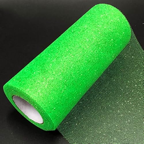 Glitter Tüll Stoff Pailletten Tüll für DIY Kunsthandwerk Nähen und Dekoration 15cm*22m (29 Grün) von CaiiBtntgb