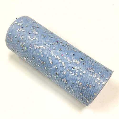 Glitzernde Pailletten Tüll Rolle Hochzeitsdekoration Organza Basteln Geburtstag Partyzubehör Stoffspule Tüll Tutu Kleid 25 Yards x 15cm (Azure) von CaiiBtntgb