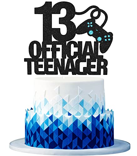 13 offizielle Teenager-Spiel-Geburtstagskuchen-Topper – Videospiel für Jungen zum 13. Geburtstag, Level-Up-Party-Kuchenzubehör – Game On Gewinner-Party-Dekoration von Caiwowo