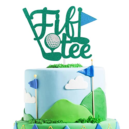 Fiftee Golf Happy 50th Birthday Cake Topper – Golfballspieler Kuchenaufsatz für Männer Sport 50. Geburtstag Party Supplies – Golf 50. Geburtstag Party Dekoration für Golfer-Fans von Caiwowo