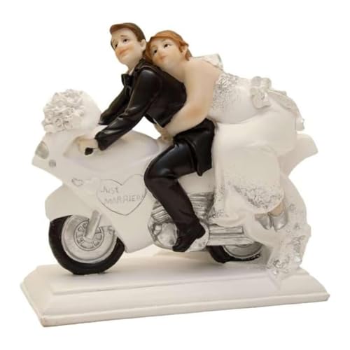 Cake Company Cake Topper Brautpaar mollig auf Motorrad I Hochzeit Tortendekoration für besondere Momente I Tortenfigur aus hochwertigem Material von Cake Company