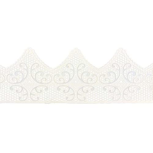 essbare Tortenspitze als filigrane Deko | 38x8cm fertige Zucker-Spitze | Spitzenrand 2 weiß | fertiges Icing zum Gebrauch | Sweet Lace | Coximus von Cake Company