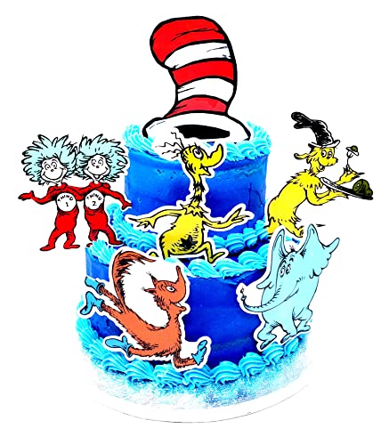 Dr Seuss Tortenaufsatz mit grünen Eiern und Schinken, Horton, Sneeches, Fox in Sox und mehr von Cake Topper