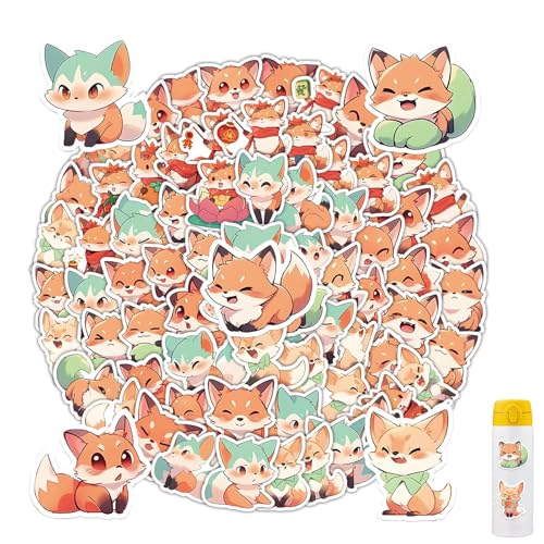 80 Stück Fuchs Aufkleber für Belohnungen und Geschenke Fuchs Geschenk Set Wasser Dichte Vinyl Sticker für Gepäck Koffer Computer Aufkleber Graffiti Decal Scrapbook Skateboard Auto Gepäck von Caldamn