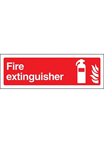 Caledonia Schilder 21023l Feuerlöscher Schild, selbstklebendes Vinyl, 450 mm x 150 mm von Caledonia Signs