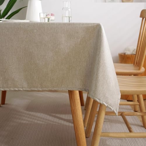 Calafee Tischdecke 120x170 cm Rechteckig, Tischdecke Polyester Abwaschbar 4-6 Personen Einfarbig Khaki Tischdecke für Esstisch Deko von Calefee